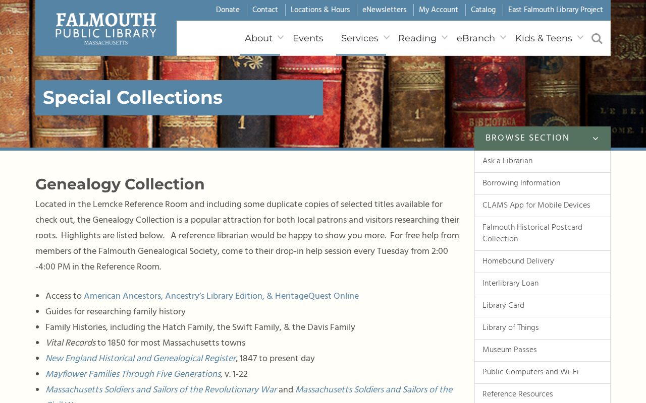 Falmouth city directory research at the Falmouth Public Library special collections page